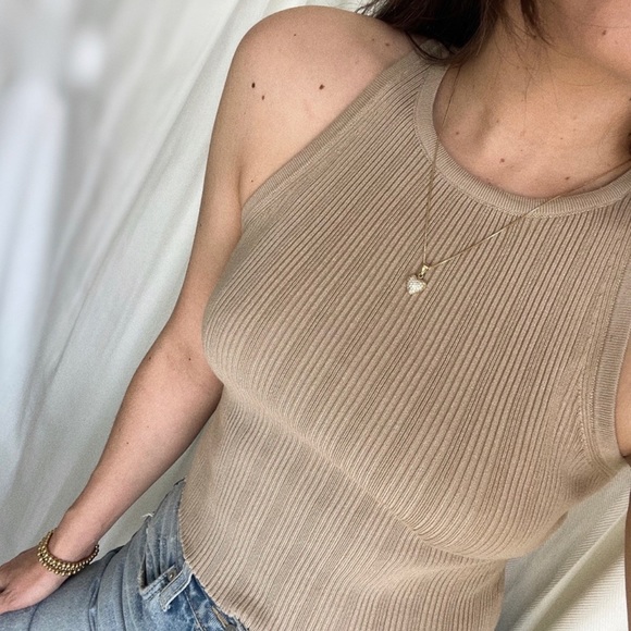 TANK knit tank top — In Khaki - Picture 5 of 6
